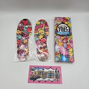 NEW Silly Feet Bubble Gum Scented Cut To Size Shoe Inserts 2 Pair